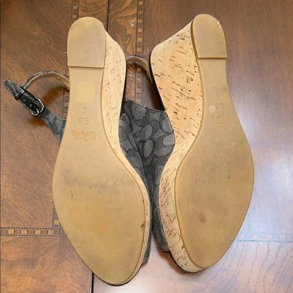 Coach Black Slingback Heels with Peep Toe - Picture 5 of 6